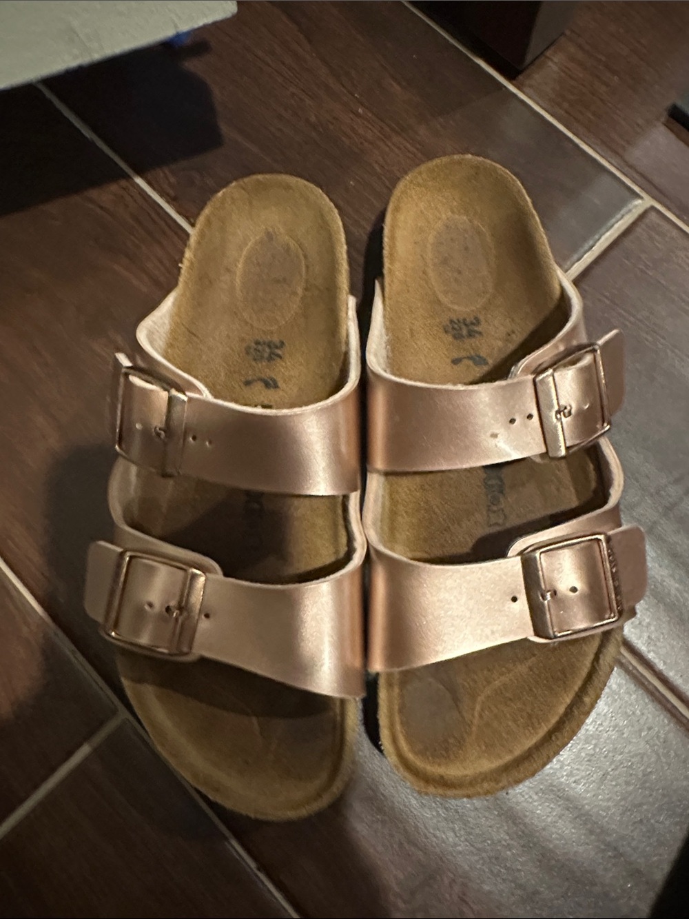 Birkenstock Kids Double-Buckle Sandals in Rose Gold